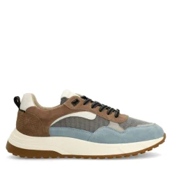 Manfield Blauwe suède sneakers^Heren Sneakers