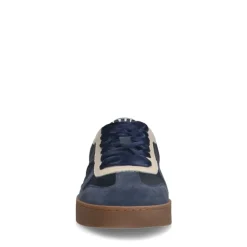 Manfield Blauwe suède sneakers met fluwelen details^DAMES Sneakers