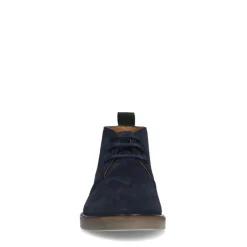 Manfield Blauwe suède veterboots^Heren Boots