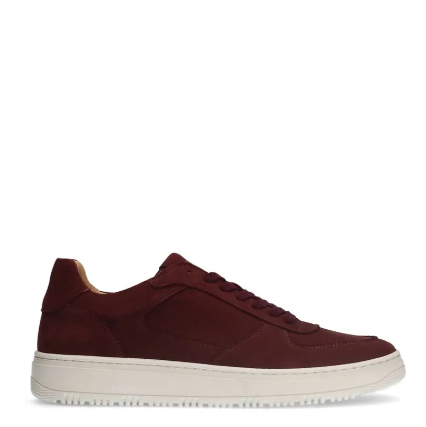 Manfield Bordeaux nubuck sneakers^Heren Sneakers