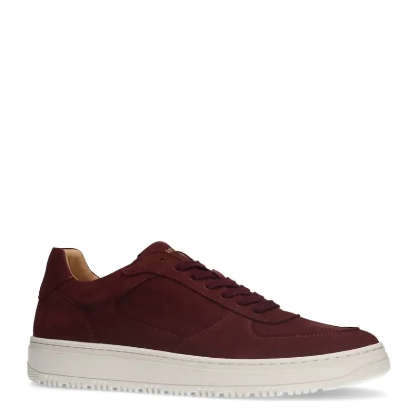 Manfield Bordeaux nubuck sneakers^Heren Sneakers