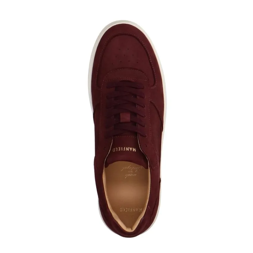 Manfield Bordeaux nubuck sneakers^Heren Sneakers