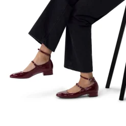 Manfield Bordeaux rode lak leren Mary Jane pumps^DAMES Pumps