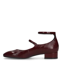 Manfield Bordeaux rode lak leren Mary Jane pumps^DAMES Pumps