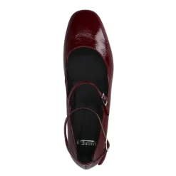 Manfield Bordeaux rode lak leren Mary Jane pumps^DAMES Pumps