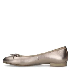No Stress Bronzen leren ballerina's met strik^DAMES Loafers