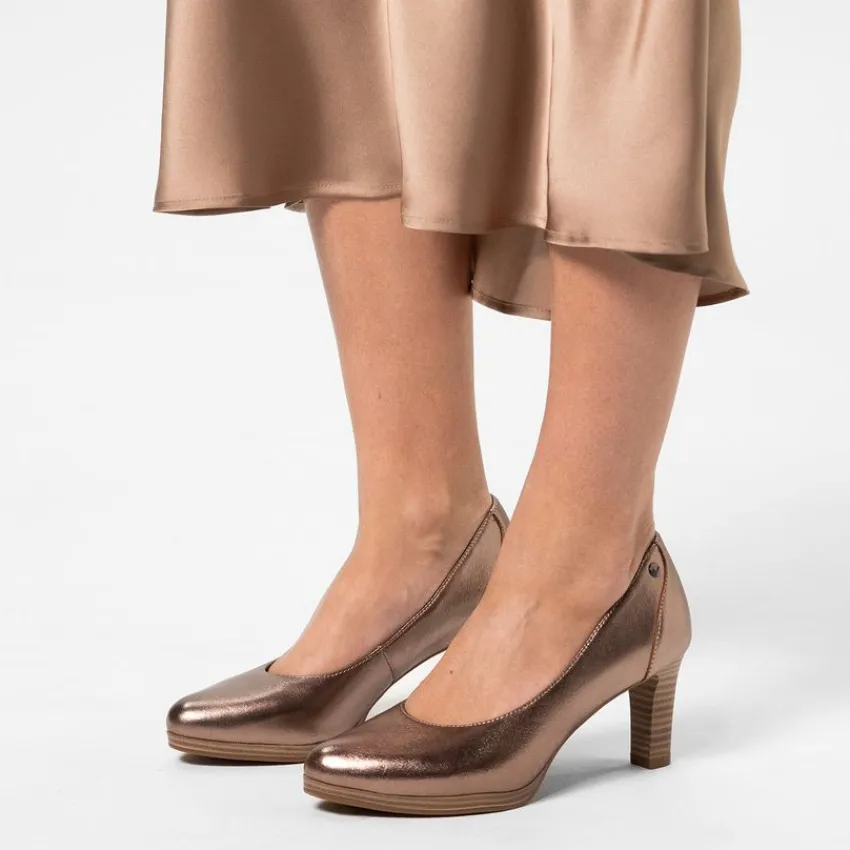 No Stress Bronzen leren pumps^DAMES Pumps