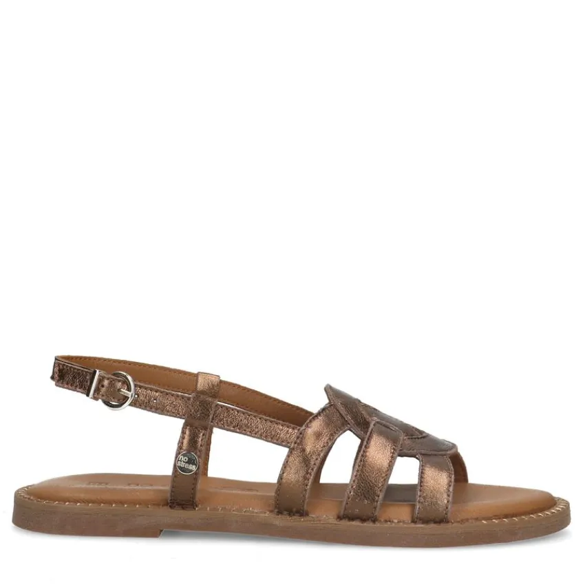 No Stress Bronzen leren sandalen^DAMES Sandalen