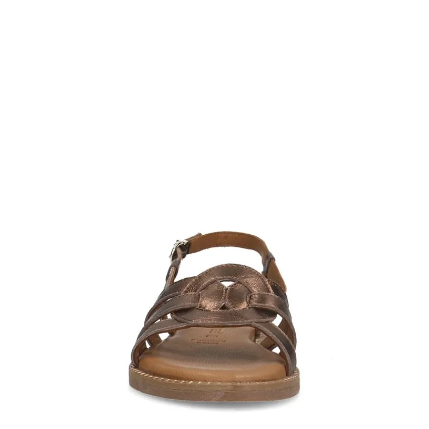 No Stress Bronzen leren sandalen^DAMES Sandalen