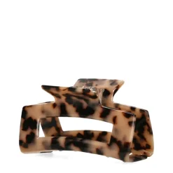 Manfield Bruin gekleurde haarclip met print^ Haaraccessoires