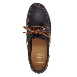 Manfield Bruine leren bootschoentjes^DAMES Loafers