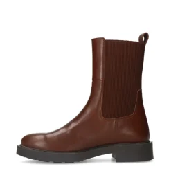 Manfield Bruine leren chelsea boots^DAMES Enkellaarsjes