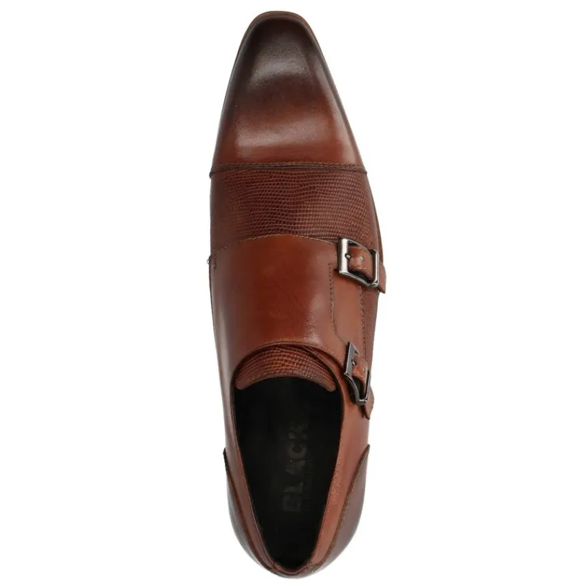 Black label Bruine leren gespschoenen^Heren Gespschoenen