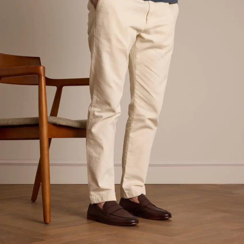 Manfield Bruine leren loafers^Heren Loafers