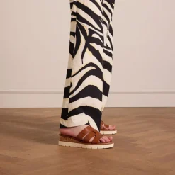 No Stress Bruine leren sandalen^DAMES Slippers