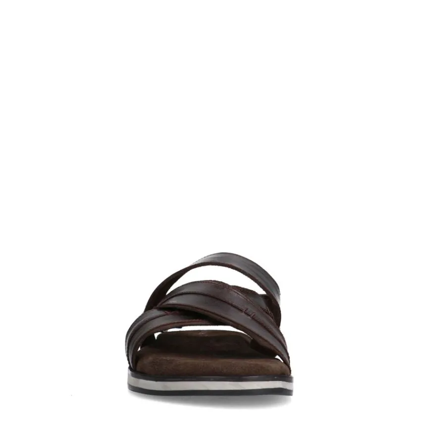 No Stress Bruine leren sandalen^Heren Slippers & Sandalen