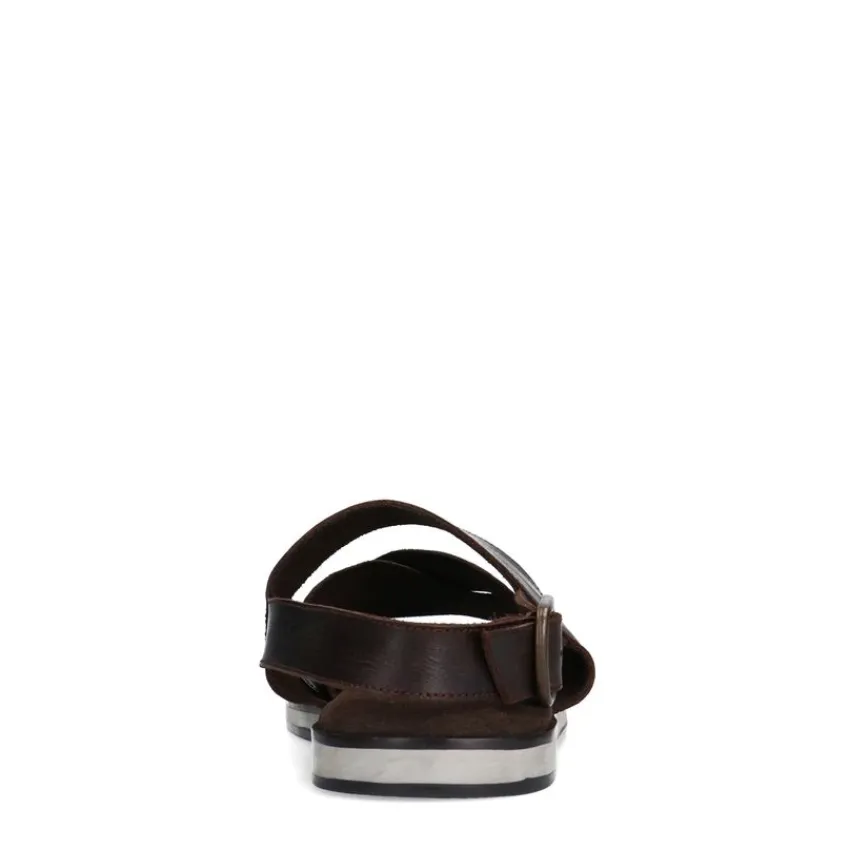No Stress Bruine leren sandalen^Heren Slippers & Sandalen