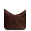 Manfield Bruine leren schoudertas^ Schoudertassen