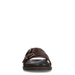 Manfield Bruine leren slippers^Heren Slippers & Sandalen