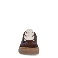 Manfield Bruine leren sneakers^DAMES Sneakers
