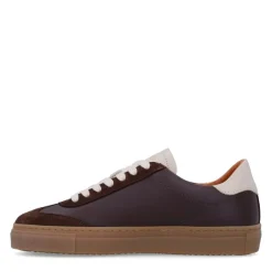 Manfield Bruine leren sneakers^DAMES Sneakers