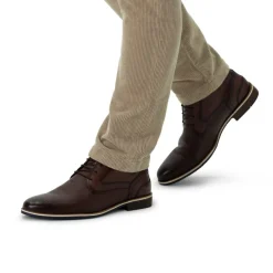 Manfield Bruine leren veterboots^Heren Boots