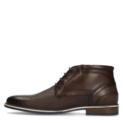 Manfield Bruine leren veterboots^Heren Boots