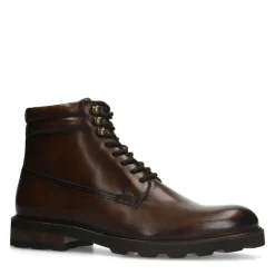 Manfield Bruine leren veterboots^Heren Boots