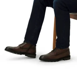 Manfield Bruine leren veterboots^Heren Boots