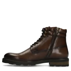 Manfield Bruine leren veterboots^Heren Boots