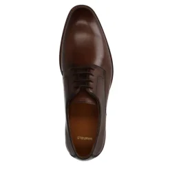 Manfield Bruine leren veterschoen^Heren Veterschoenen