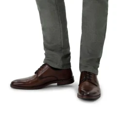 Manfield Bruine leren veterschoen^Heren Veterschoenen