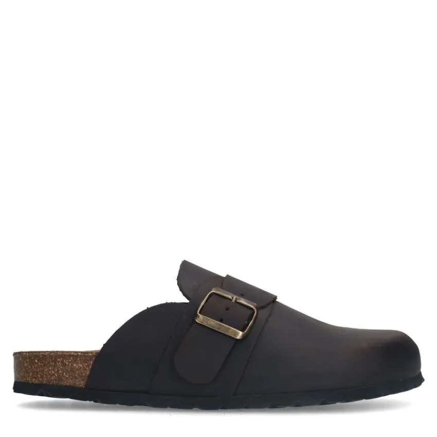 Manfield Bruine nubuck instappers^Heren Slippers & Sandalen