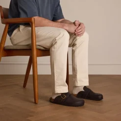 Manfield Bruine nubuck instappers^Heren Slippers & Sandalen