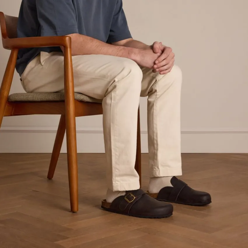 Manfield Bruine nubuck instappers^Heren Slippers & Sandalen