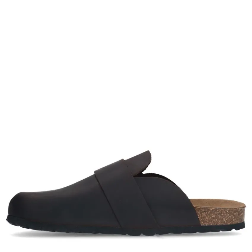 Manfield Bruine nubuck instappers^Heren Slippers & Sandalen