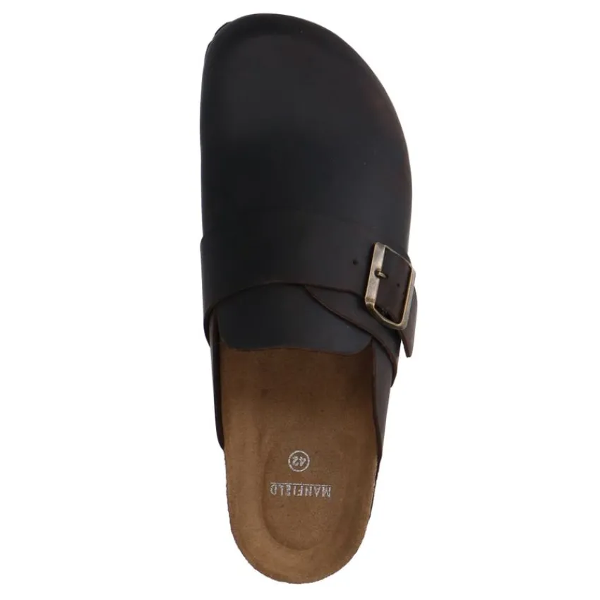 Manfield Bruine nubuck instappers^Heren Slippers & Sandalen