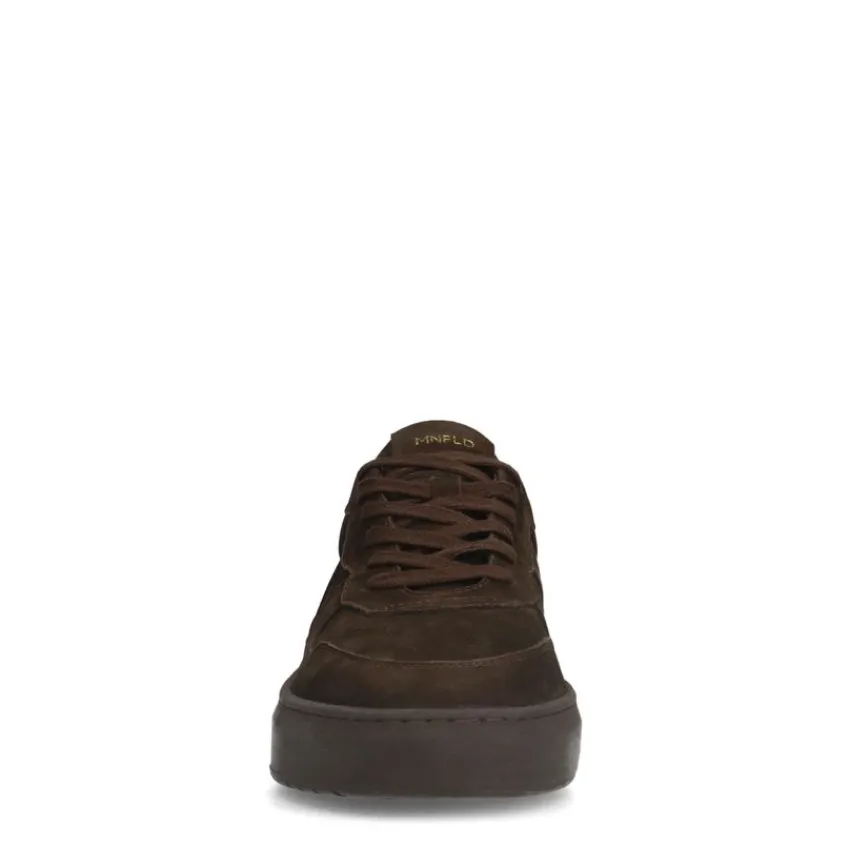Manfield Bruine nubuck sneakers^Heren Sneakers