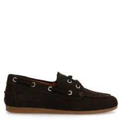 Manfield Bruine suède bootschoenen^DAMES Loafers