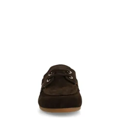 Manfield Bruine suède bootschoenen^DAMES Loafers