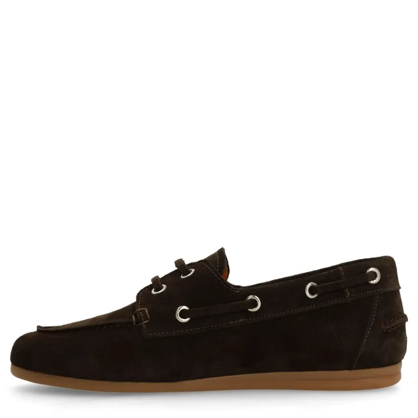 Manfield Bruine suède bootschoenen^DAMES Loafers
