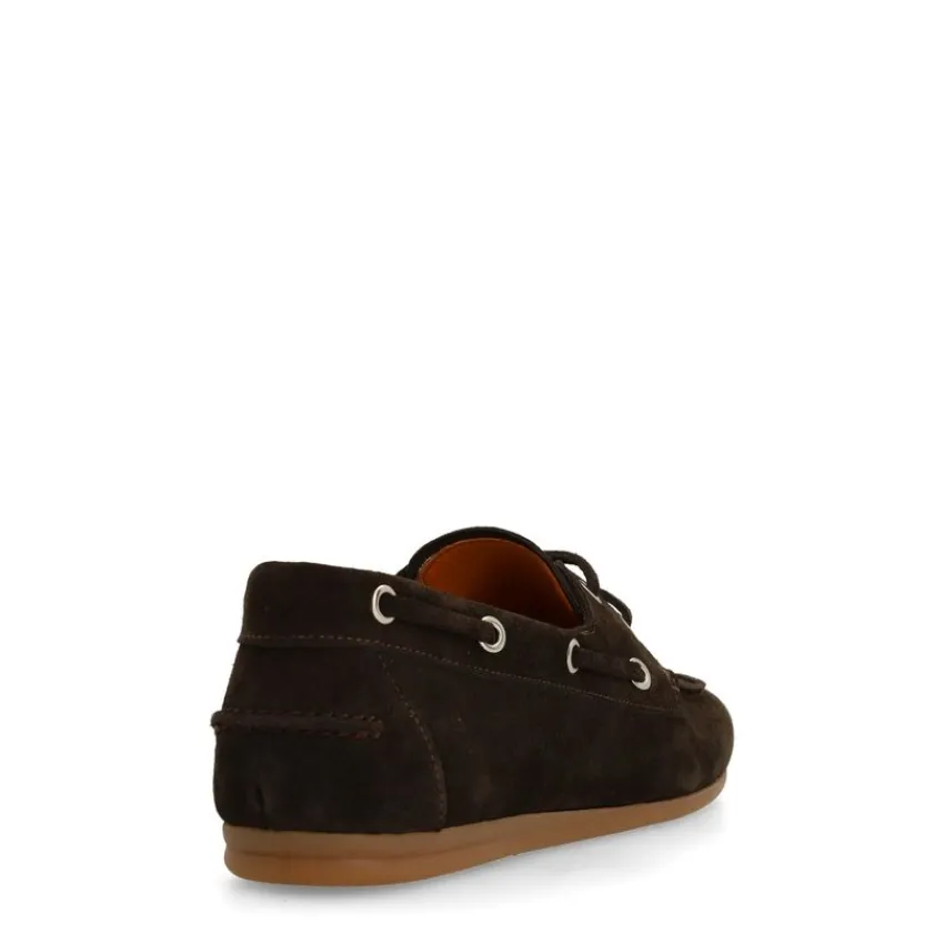 Manfield Bruine suède bootschoenen^DAMES Loafers