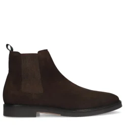 Manfield Bruine suède chelsea boots^Heren Boots