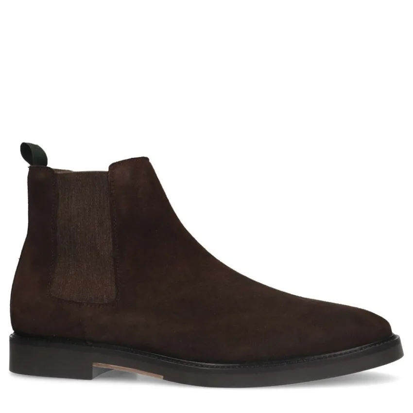 Manfield Bruine suède chelsea boots^Heren Boots