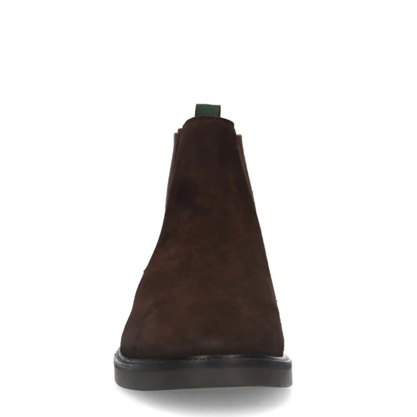 Manfield Bruine suède chelsea boots^Heren Boots