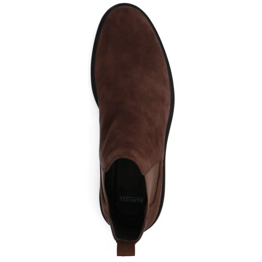 Manfield Bruine suède chelsea boots^Heren Boots