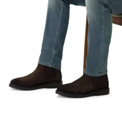 Manfield Bruine suède chelsea boots^Heren Boots