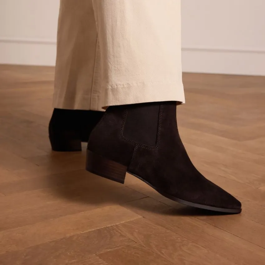 Manfield Bruine suède chelsea boots^DAMES Enkellaarsjes