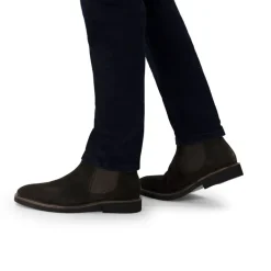 Manfield Bruine suède chelsea boots^Heren Boots
