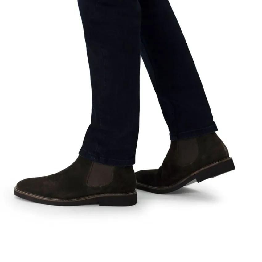 Manfield Bruine suède chelsea boots^Heren Boots
